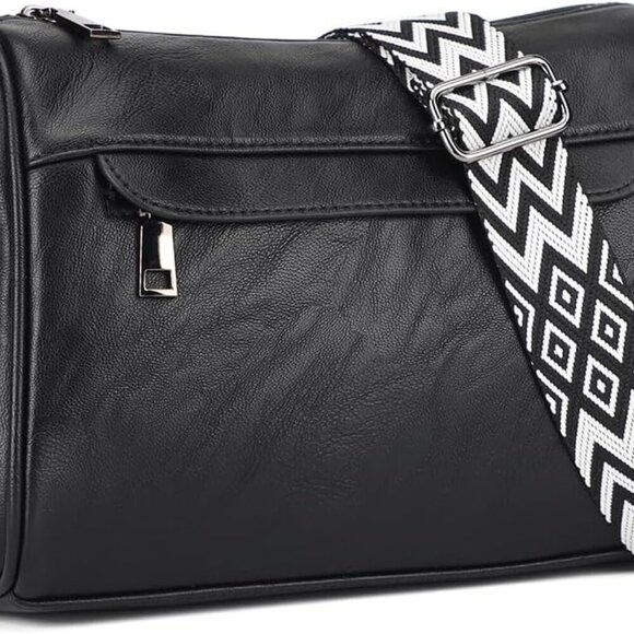 Crossbody Purses for Women Shoulder Bags with 2 Straps,Black - Picture 1 of 6